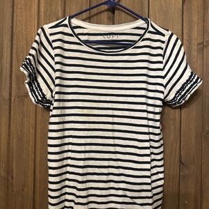 LOFT striped navy blue and white casual shirt